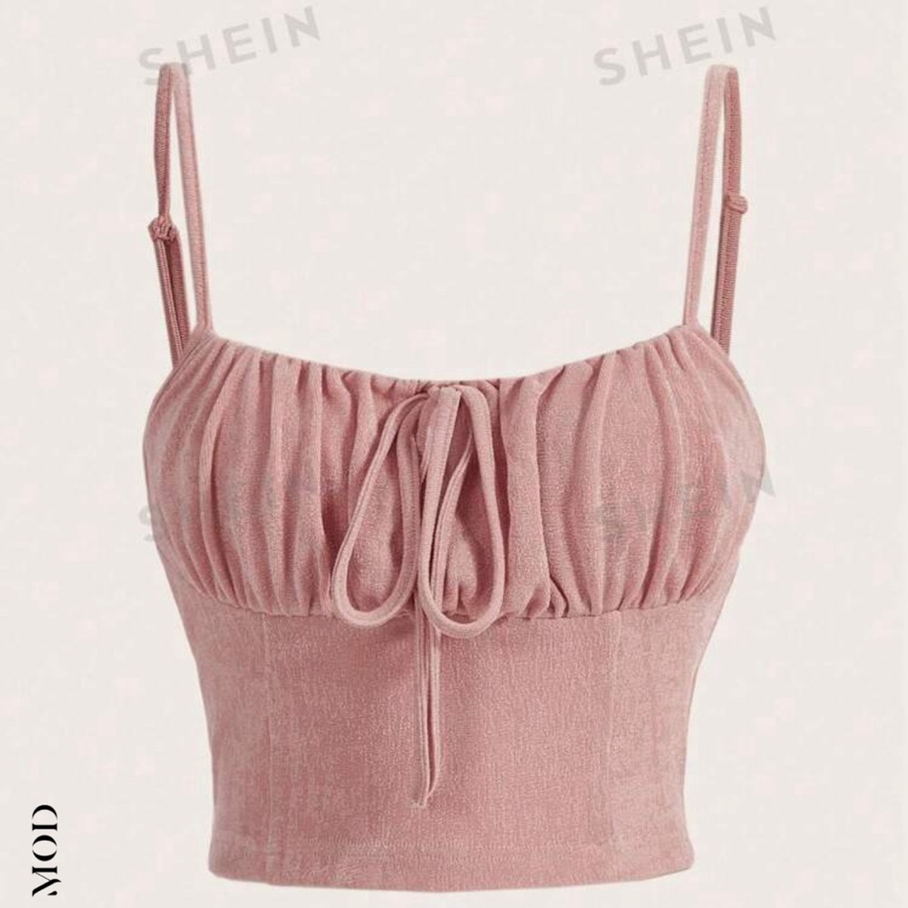 pink shein cropped top size S